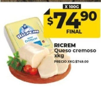 Supermayorista Vital Ricrem Queso Cremoso x Kg oferta