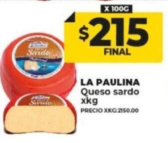 Supermayorista Vital La Paulina Queso Sardo xKg oferta