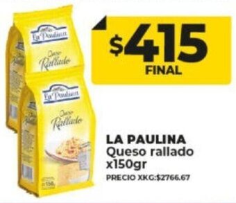 Supermayorista Vital La Paulina Queso Rallado x 150gr oferta
