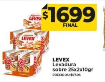 Supermayorista Vital Levex Levadura Sobre 25x2x10gr oferta