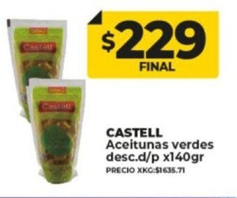 Supermayorista Vital Castell Aceitunas Verdes Desc. d/p x 140gr oferta