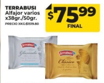 Terrabusi Alfajor Varios x 38gr./50gr.