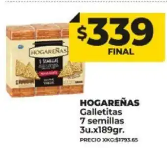 Supermayorista Vital Hogareñas Galletitas 7 Semillas 3u. x 189gr oferta