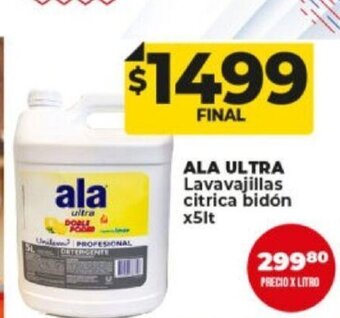 Supermayorista Vital Ala Ultra Lavavajillas Citrica Bidón x 5lt oferta