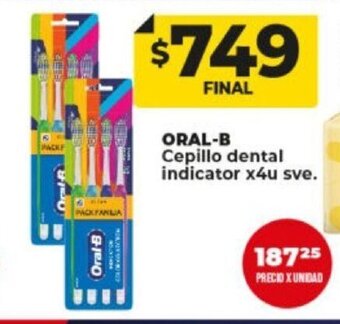 Supermayorista Vital Oral-B Cepillo Dental Indicator x 4u Sve. oferta