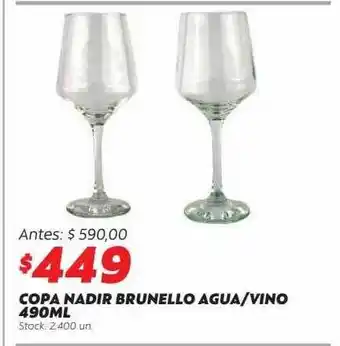 Copa nadir brunello agua vino