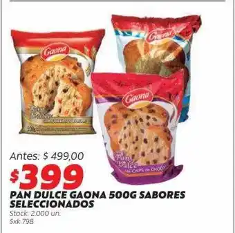 Ferniplast Pan dulce gaona 500g sabores seleccionados oferta