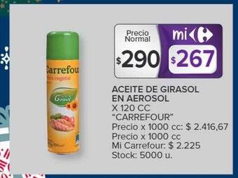 Carrefour Market Aceite de girasol en aerosol oferta