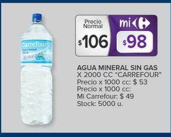 Carrefour Market Agua mineral sin gas oferta