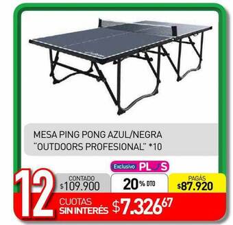 La Anonima Mesa ping pong azul negra outdoors profesional oferta