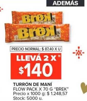Carrefour Market Turrón de maní flow pack oferta