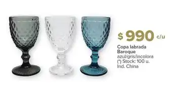 Carrefour Copa labrada baroque azul-gris-incolora oferta