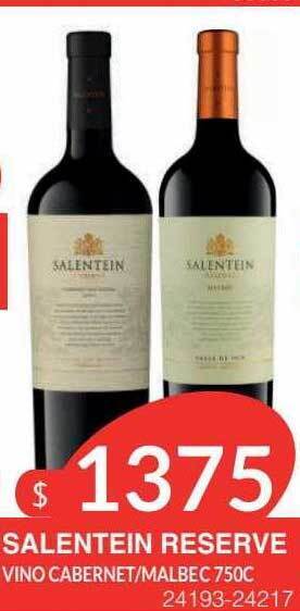 Masivos Salentein reserve vino cabernet malbec oferta