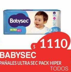 Masivos Babysec pañales ultra sec pack hiper oferta