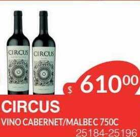 Masivos Circus vino cabernet malbec oferta