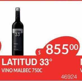 Masivos Latitud 33° vino malbec oferta