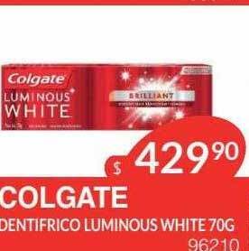 Masivos Colgate dentifrico luminous white oferta