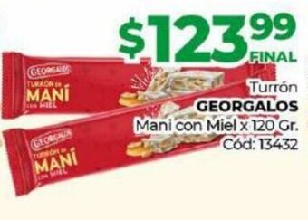Diarco Turrón Georgalos Mani con Miel oferta