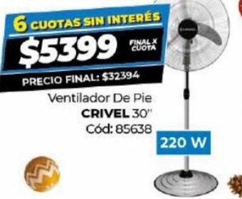 Diarco Ventilador de Pie Crivel 30" oferta