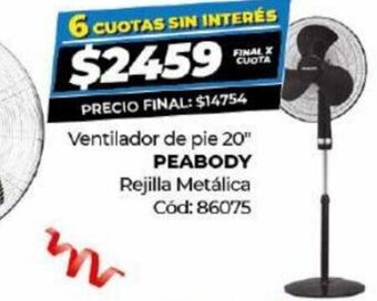 Diarco Ventilador De Pie 20" Peabody oferta