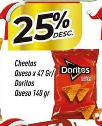 Supermercados Comodin Cheetos Queso x 47gr/Doritos Queso 140gr oferta