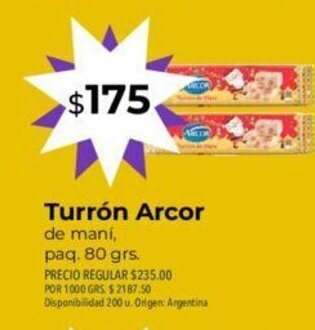 Supermercados Vea Turrón Arcor oferta