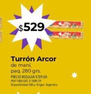 Supermercados Vea Turrón Arcor oferta