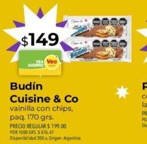 Supermercados Vea Budín Cuisine & Co oferta
