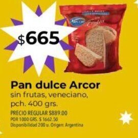 Supermercados Vea Pan Dulce Arcor oferta