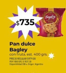 Supermercados Vea Pan Dulce Bagley oferta
