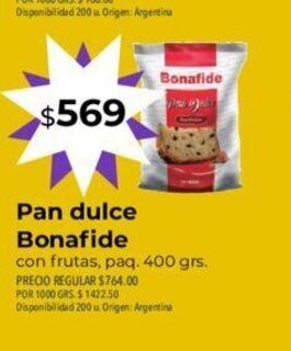 Supermercados Vea Pan Dulce Bonafide oferta
