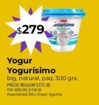 Supermercados Vea Yogur Yogurísimo oferta