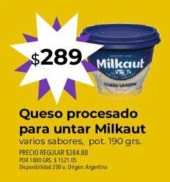 Supermercados Vea Queso Procesado Para Untar Milkaut oferta