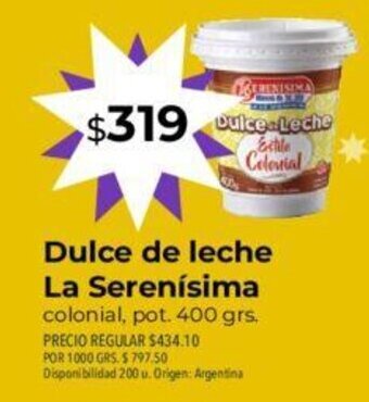 Supermercados Vea Dulce de Leche La Serenísima oferta