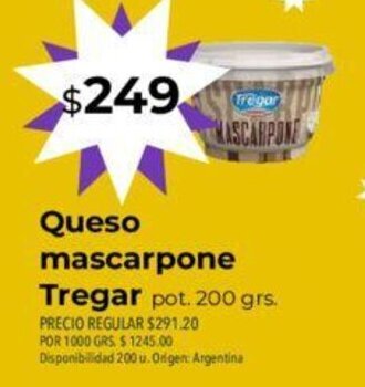 Supermercados Vea Queso Mascarpone Tregar oferta