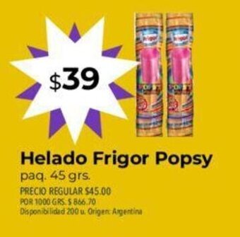 Supermercados Vea Helado Frigor Popsy oferta