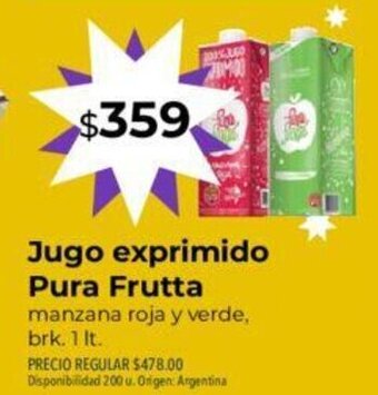 Supermercados Vea Jugo Exprimido Pura Frutta oferta