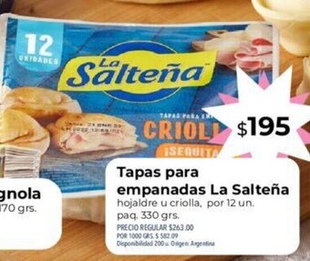 Supermercados Vea Tapas Para Empanadas La Salteña oferta