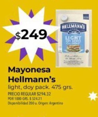 Supermercados Vea Mayonesa Hellmann's oferta