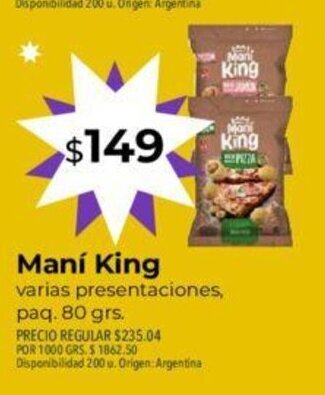 Supermercados Vea Maní King oferta
