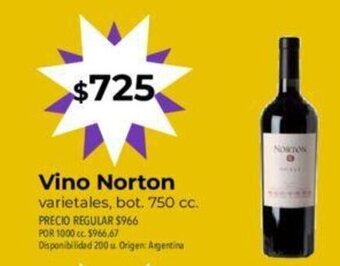Supermercados Vea Vino Norton oferta