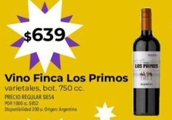 Supermercados Vea Vino Finca Los Primos oferta