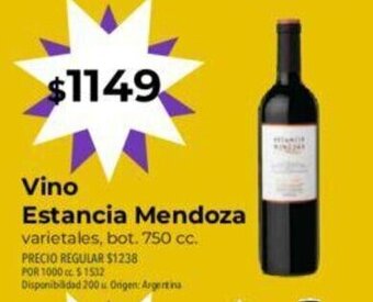 Supermercados Vea Vino Estancia Mendoza oferta