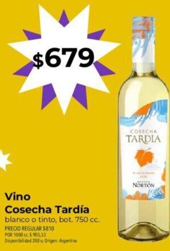 Supermercados Vea Vino Cosecha Tardía oferta