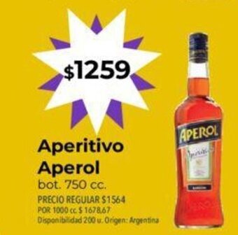 Supermercados Vea Aperitivo Aperol oferta