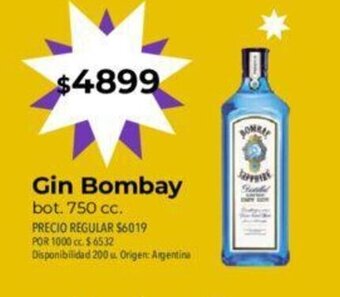 Supermercados Vea Gin Bombay oferta