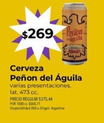 Supermercados Vea Cerveza Peñon Del Águila oferta