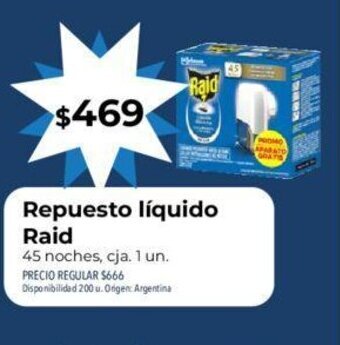 Supermercados Vea Repuesto Líquido Raid oferta