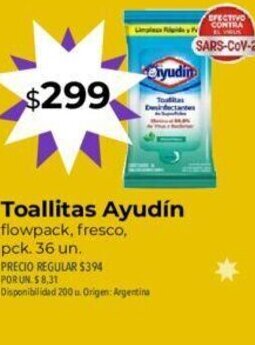 Supermercados Vea Toallitas Ayudín oferta