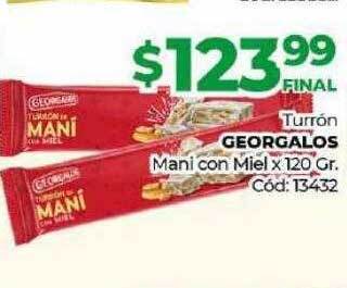 Diarco Turrón georgalos mani con miel oferta